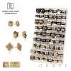 126 PCS OF ASSORTED 18K GOLD PLATED STAINLESS STEEL NUGGET EARRING PANEL